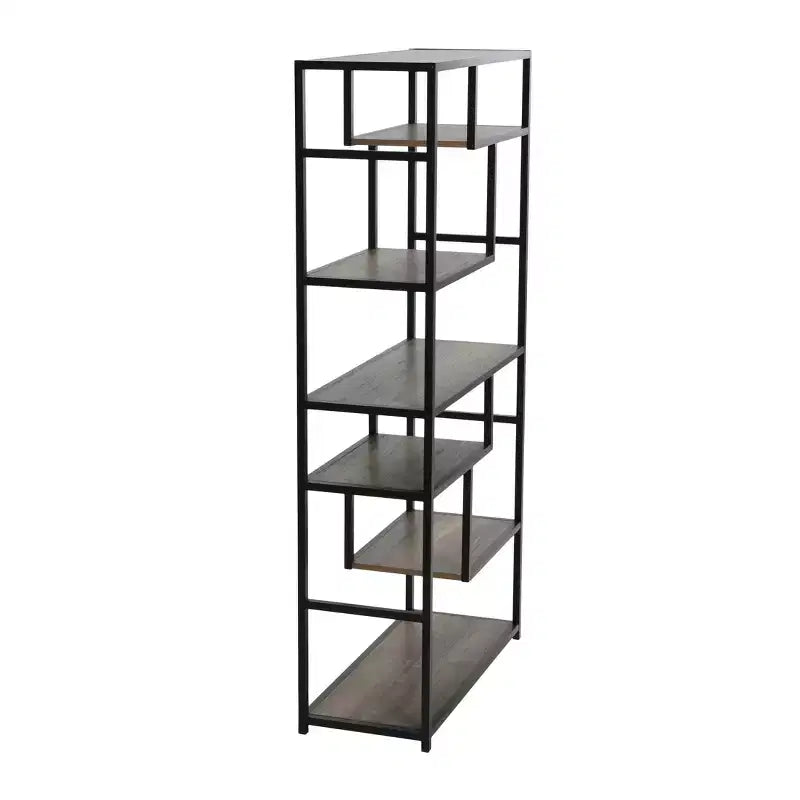 Étagère ouverte à 6 niveaux, style industriel