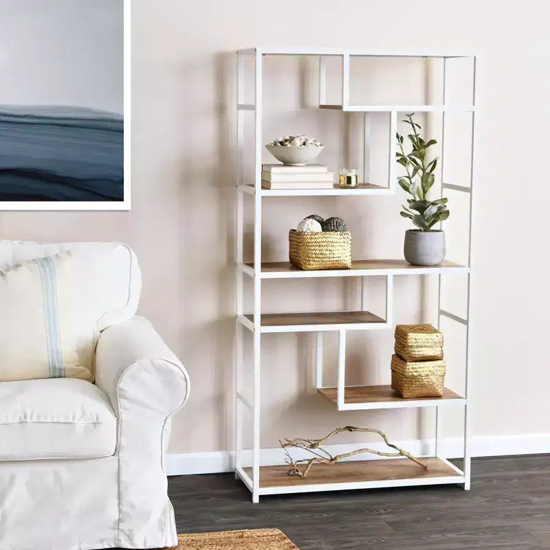 Étagère ouverte à 6 niveaux, style industriel