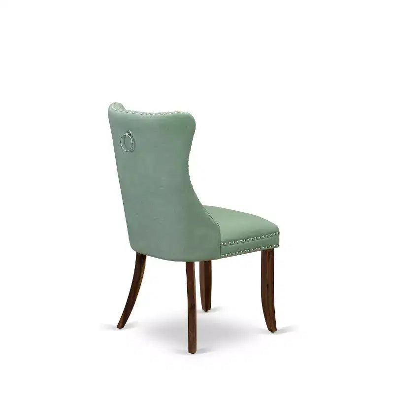 Chaise de salle à manger Parsons capitonnée, similicuir bleu marine