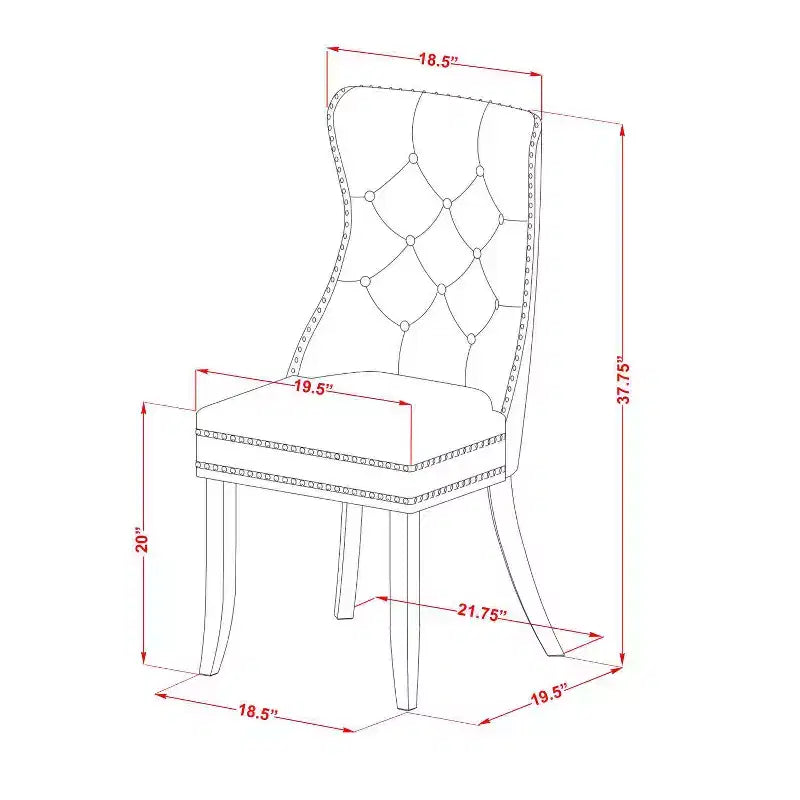 Chaise de salle à manger Parsons capitonnée, similicuir bleu marine