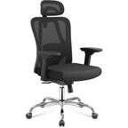 Chaise de bureau ergonomique en maille avec appui-tête 3D, soutien lombaire et fonction d'inclinaison
