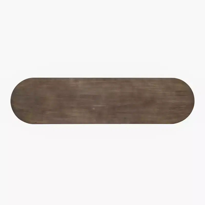 Console 150 cm avec pieds incurvés en éventail, placage chêne naturel