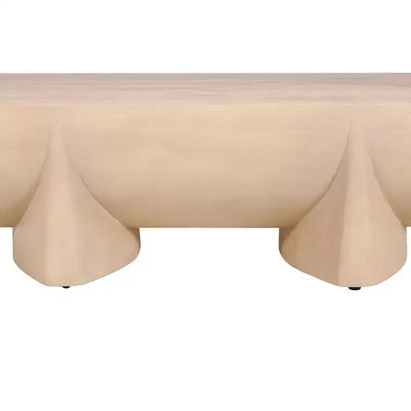 Table basse rectangulaire en bois de manguier de 122 cm, design bûche naturelle
