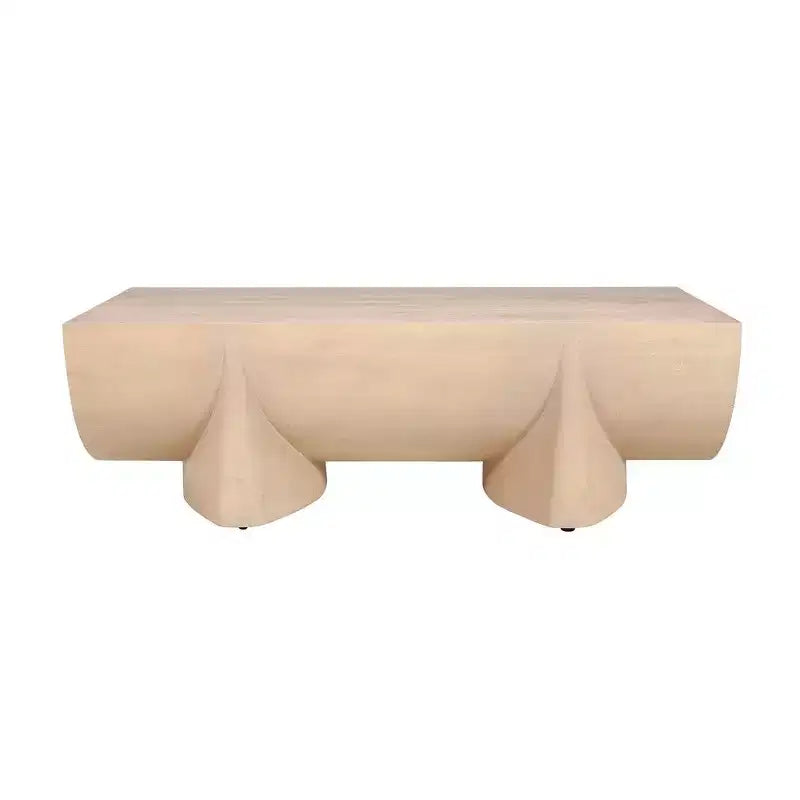 Table basse rectangulaire en bois de manguier de 122 cm, design bûche naturelle