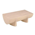 Table basse rectangulaire en bois de manguier de 122 cm, design bûche naturelle