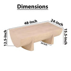Table basse rectangulaire en bois de manguier de 122 cm, design bûche naturelle