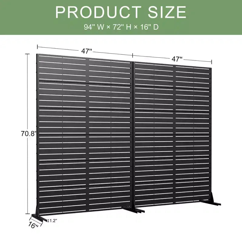 Brise-vue extérieur en métal de 72 po, clôture décorative de jardin