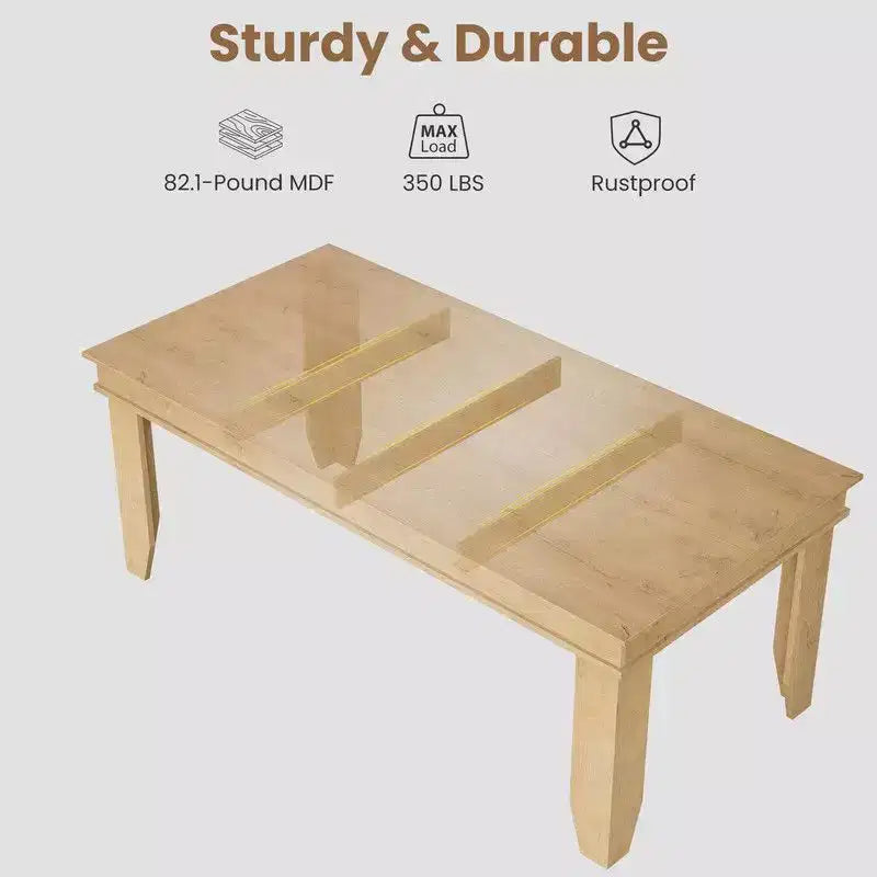 Table à manger de ferme en bois de 180 cm pour 6 à 8 personnes