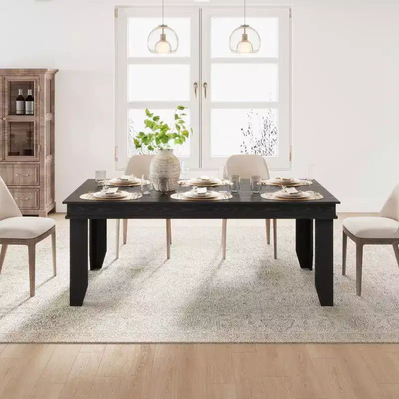 Table à manger de ferme en bois de 180 cm pour 6 à 8 personnes