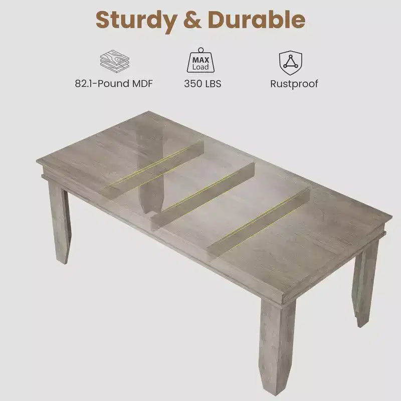 Table à manger de ferme en bois de 180 cm pour 6 à 8 personnes