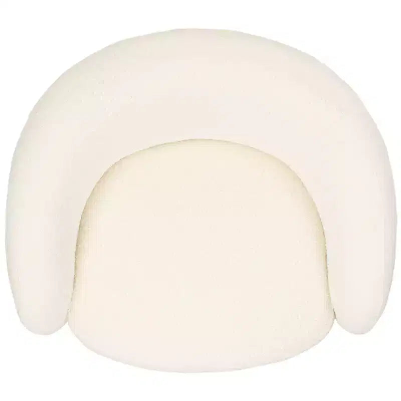 Fauteuil pivotant d'appoint en bouclette ivoire