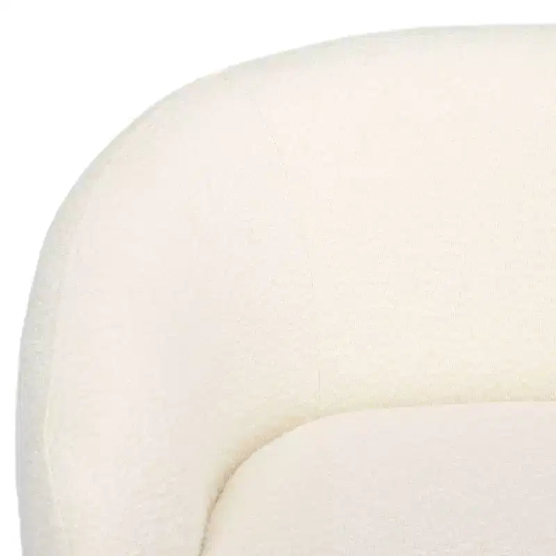 Fauteuil pivotant d'appoint en bouclette ivoire