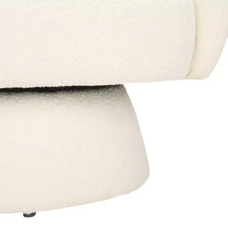 Fauteuil pivotant d'appoint en bouclette ivoire