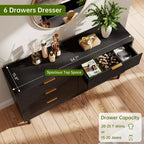 Commode cannelée vague avec dispositif anti-basculement, Grande table de chevet en bois avec rangement et pieds en métal