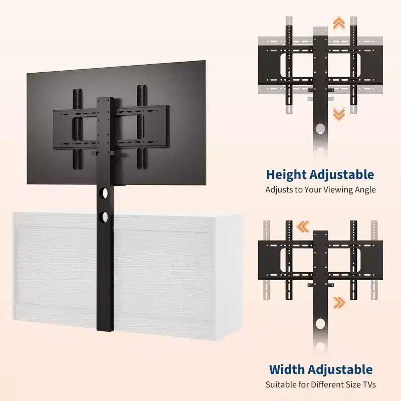 Commode à 9 tiroirs Meuble TV avec support réglable pour téléviseurs de 32" à 85", Blanc