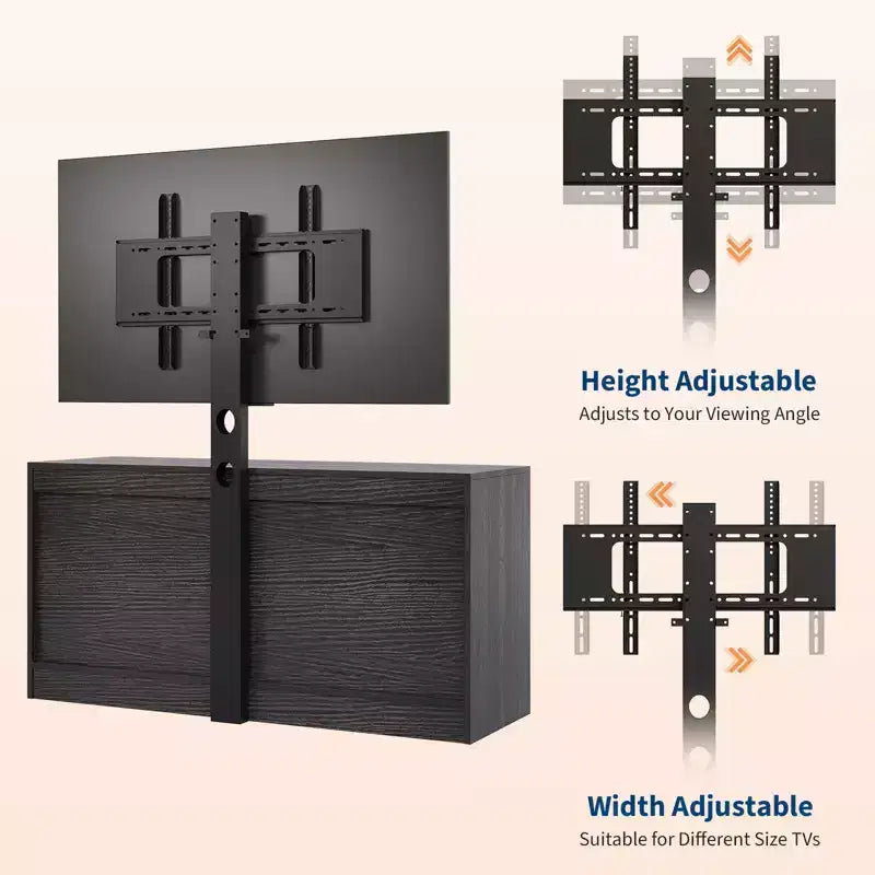 Commode à 9 tiroirs Meuble TV avec support réglable pour téléviseurs de 32" à 85", Blanc