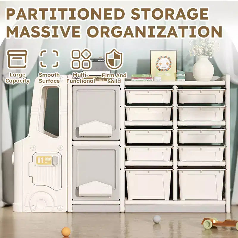 Meuble de rangement pour jouets d'enfants, en PEHD écologique, multifonctionnel