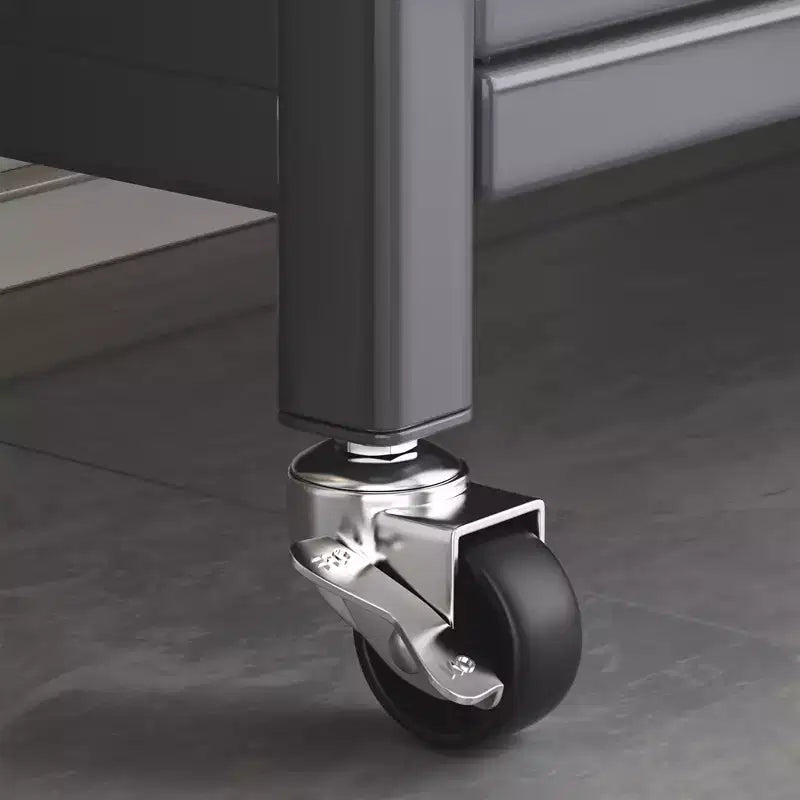 Étagère de cuisine à 5 niveaux de 65 po avec armoire à porte rabattable et panneau perforé, grise