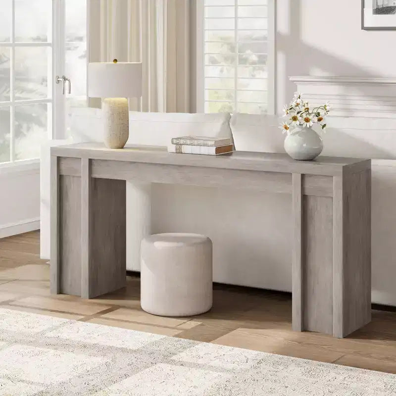 Console rustique de 180 cm, Noyer grain de bois vintage