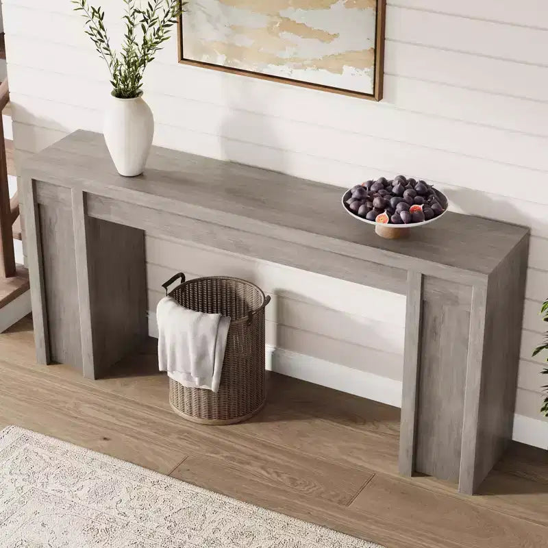 Console rustique de 180 cm, Noyer grain de bois vintage