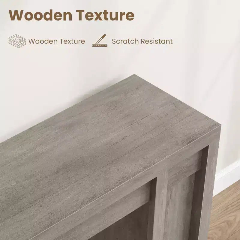 Console rustique de 180 cm, Noyer grain de bois vintage