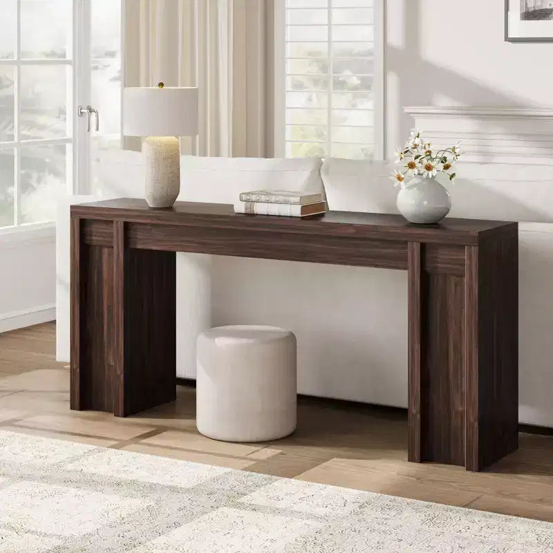 Console rustique de 180 cm, Noyer grain de bois vintage