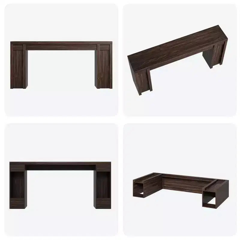 Console rustique de 180 cm, Noyer grain de bois vintage
