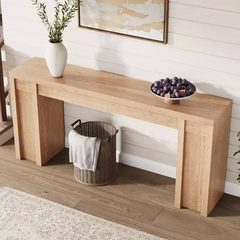 Console rustique de 180 cm, Noyer grain de bois vintage