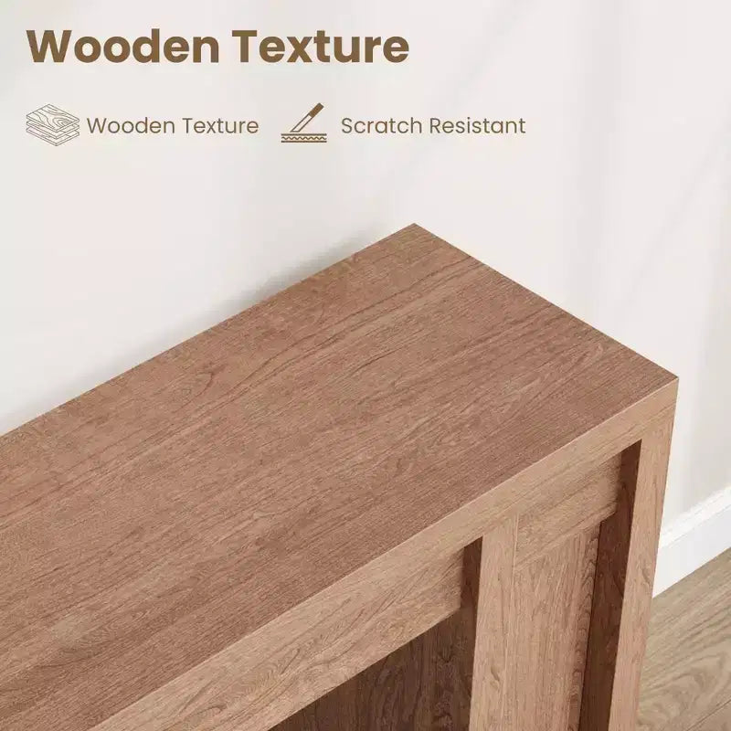Console rustique de 180 cm, Noyer grain de bois vintage