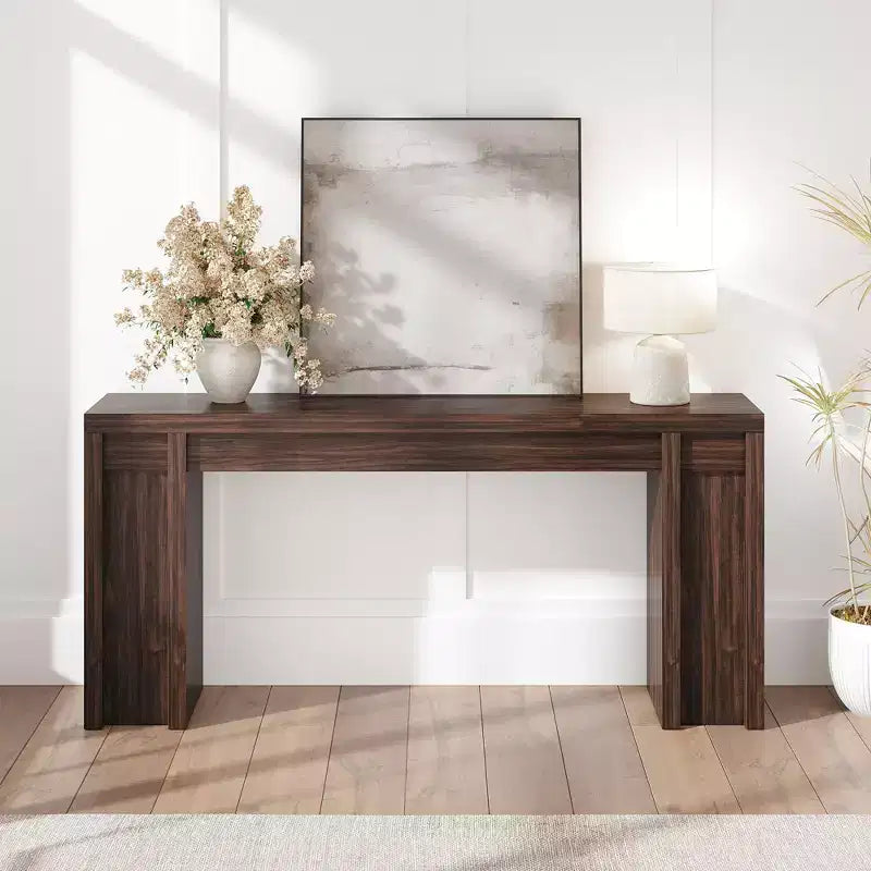 Console rustique de 180 cm, Noyer grain de bois vintage