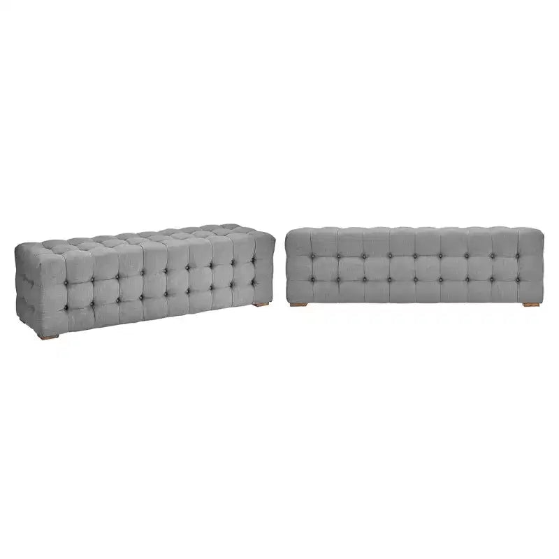 Banc capitonné en lin