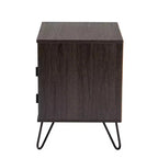 Table de chevet à 2 tiroirs en bois et métal marron/noir avec étagère ouverte