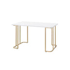 Acme Furniture Estie Writing Desk White/Gold: Chic Home Office, Teen & Kids' Study Table, No Storage