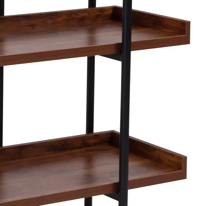 Bibliothèque rustique en grain de bois à 3 étagères, 89 cm H