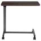Table de lit roulante réglable avec roulettes, finition chêne foncé