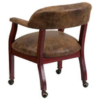 Chaise de conférence en vinyle noir avec clous décoratifs et roulettes