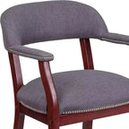 Chaise de conférence en vinyle noir avec clous décoratifs et roulettes
