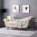 Chaise longue contemporaine avec accoudoirs volutes et pieds fuselés