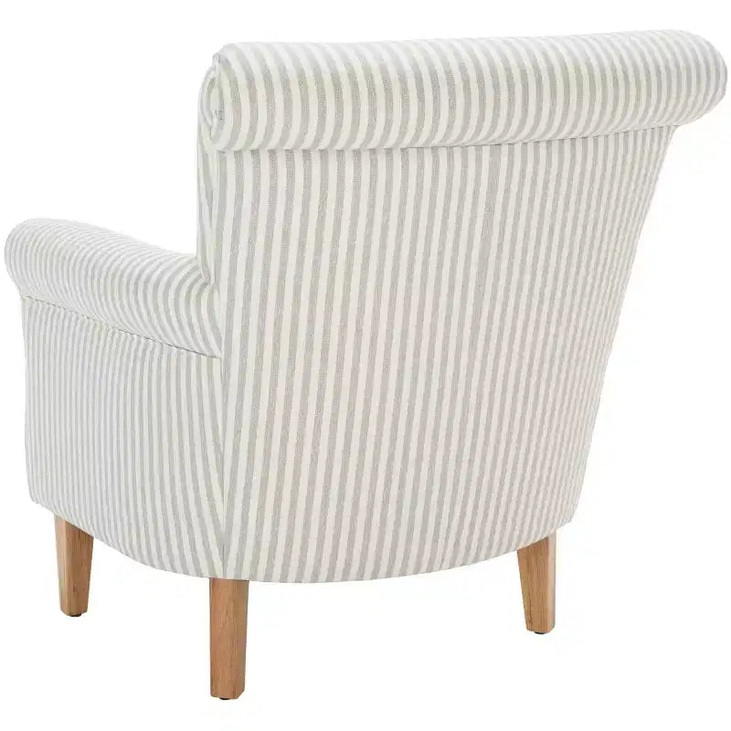 Fauteuil Club Rembourré, Imprimé Floral Rouge et Blanc, Coton/Lin