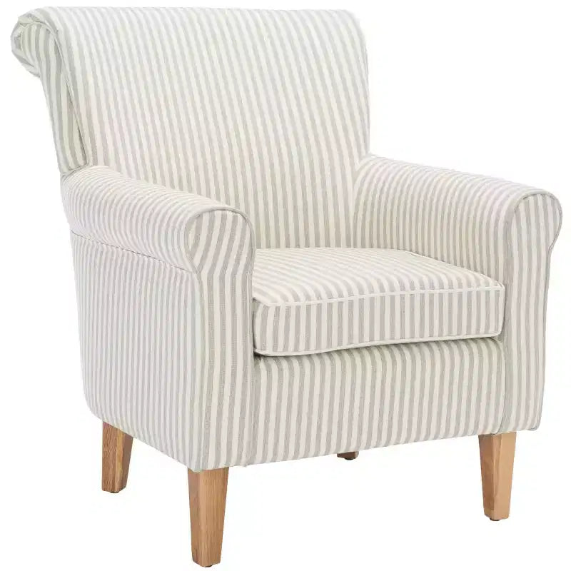Fauteuil Club Rembourré, Imprimé Floral Rouge et Blanc, Coton/Lin