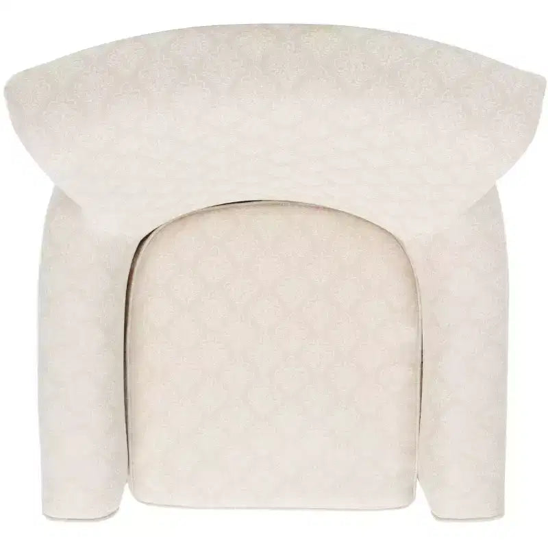 Fauteuil Club Rembourré, Imprimé Floral Rouge et Blanc, Coton/Lin