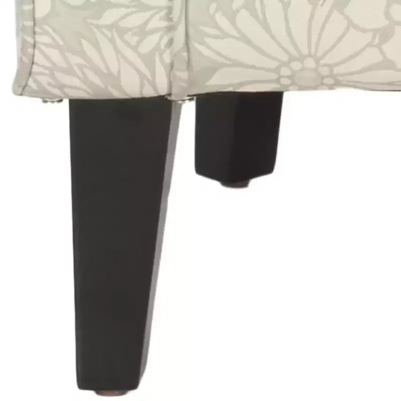 Fauteuil Club Rembourré, Imprimé Floral Rouge et Blanc, Coton/Lin