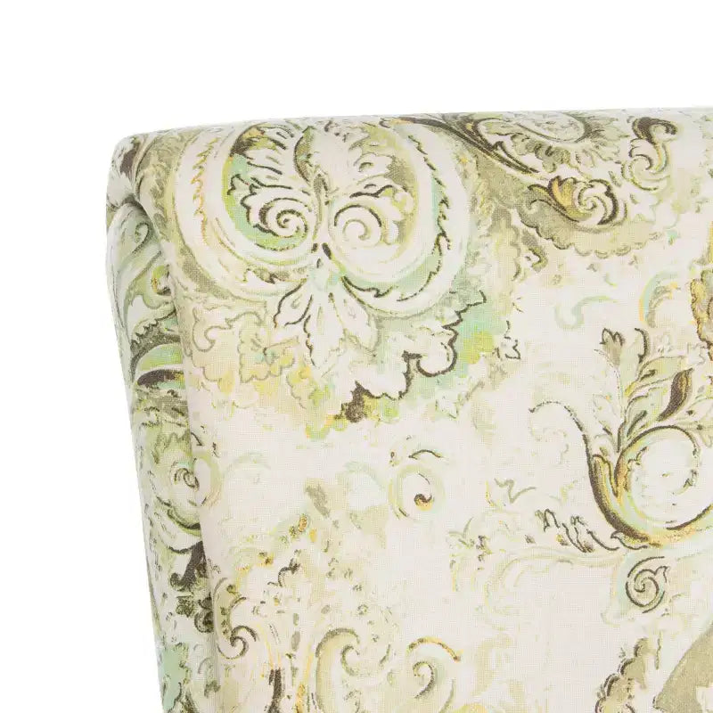 Fauteuil Club Rembourré, Imprimé Floral Rouge et Blanc, Coton/Lin