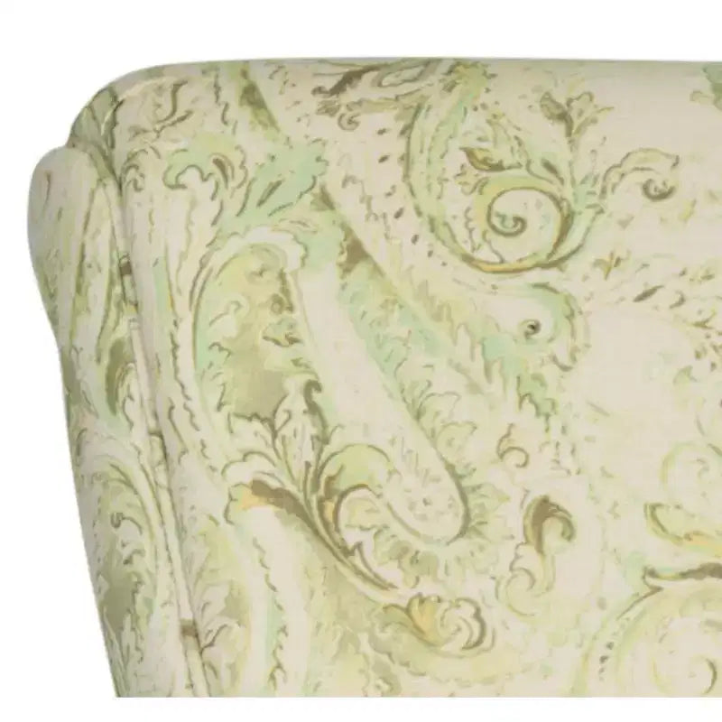Fauteuil Club Rembourré, Imprimé Floral Rouge et Blanc, Coton/Lin