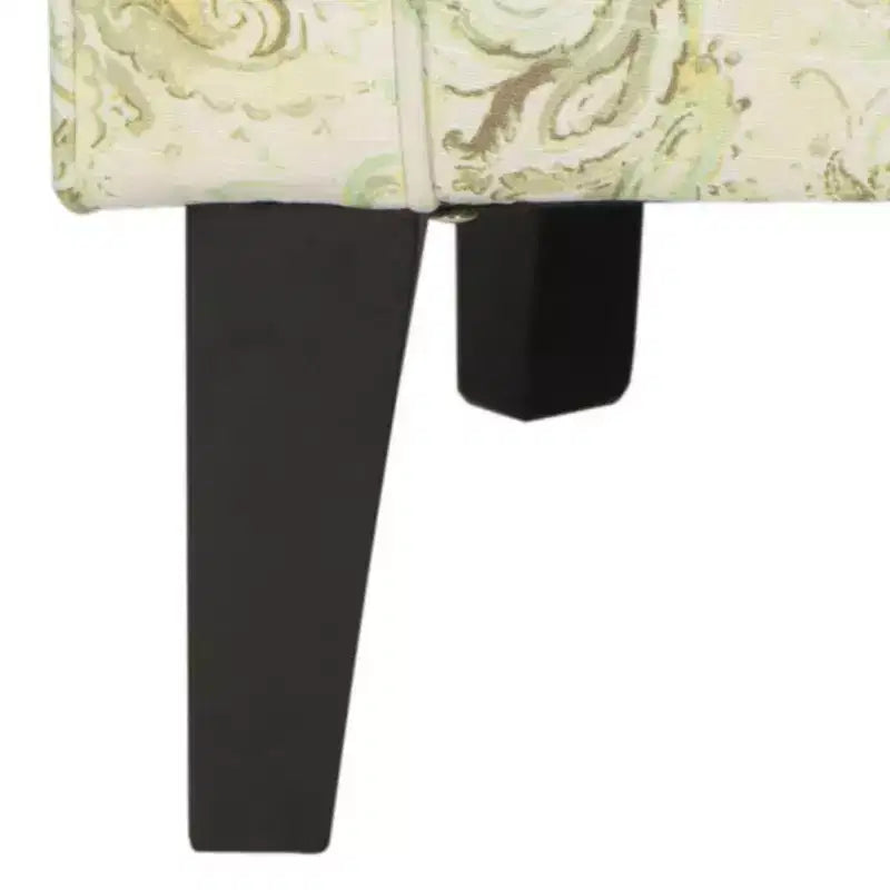 Fauteuil Club Rembourré, Imprimé Floral Rouge et Blanc, Coton/Lin