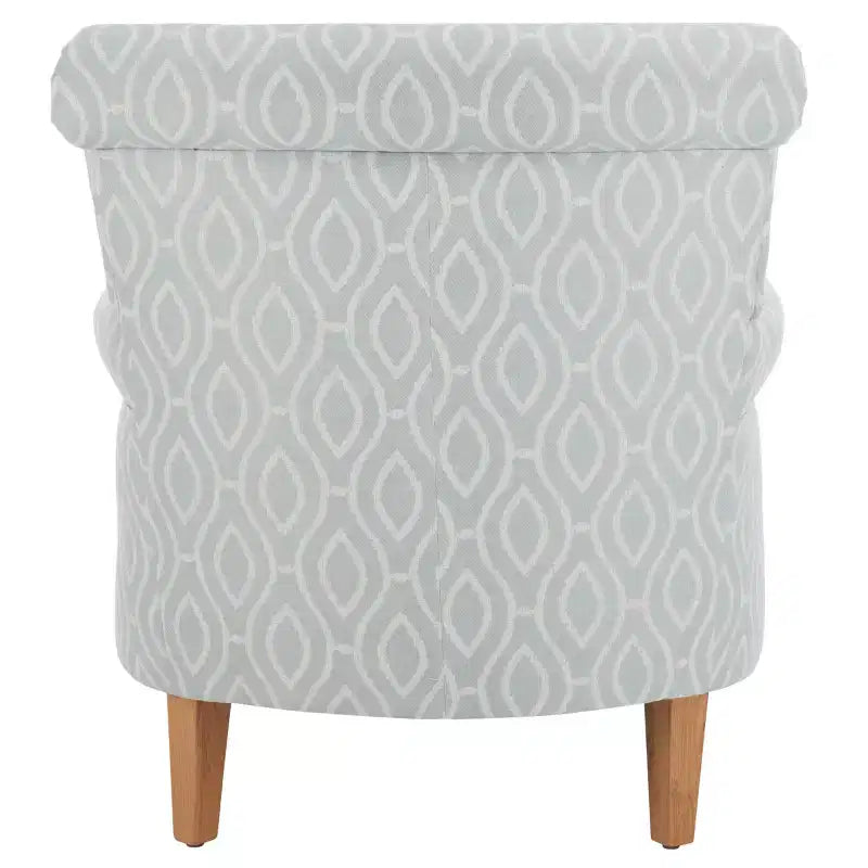 Fauteuil Club Rembourré, Imprimé Floral Rouge et Blanc, Coton/Lin