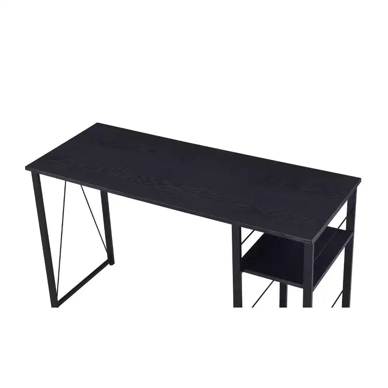 Bureau avec cadre en métal et étagère de rangement ouverte