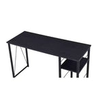 Bureau avec cadre en métal et étagère de rangement ouverte