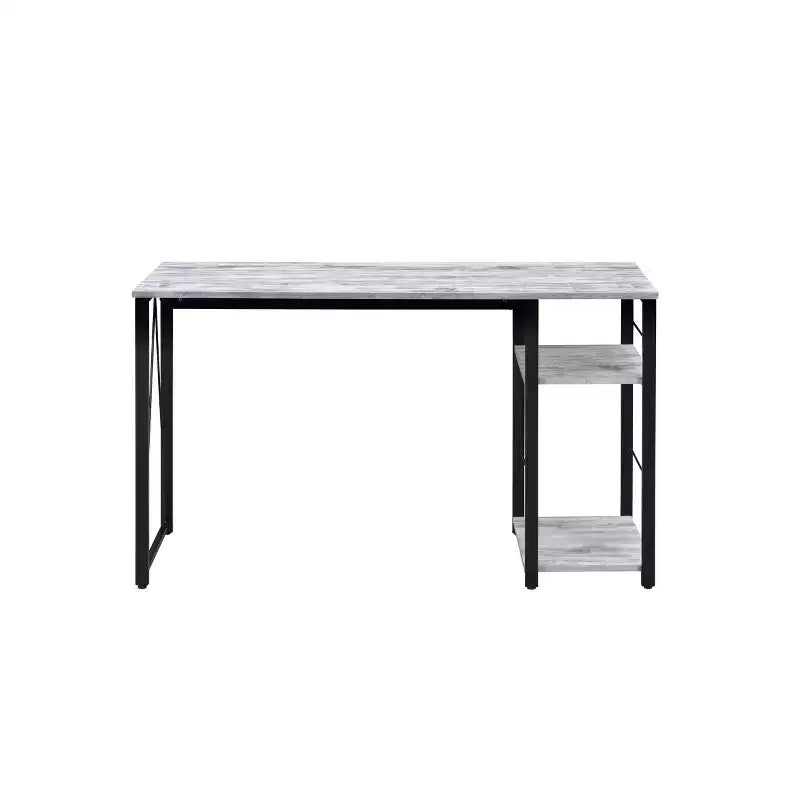 Bureau avec cadre en métal et étagère de rangement ouverte