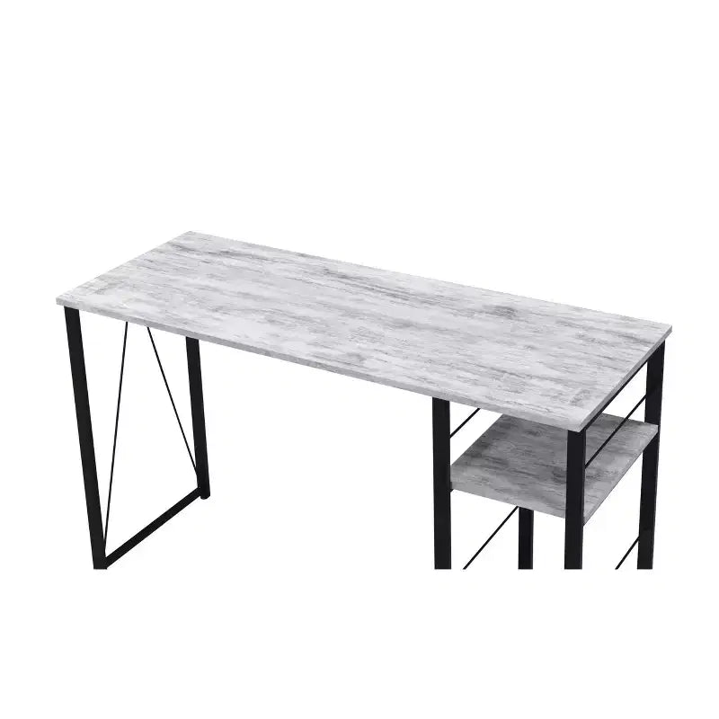 Bureau avec cadre en métal et étagère de rangement ouverte